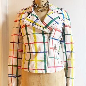 Desigual patterned biker's jacket size 38 (Woman's small)
